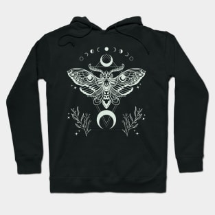 Luna Moth Skull Moon Phases Hoodie